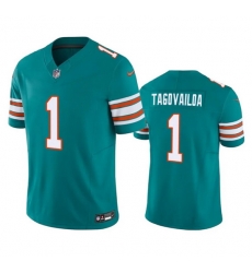 Men Miami Dolphins 1 Tua Tagovailoa Aqua 2023 F U S E Vapor Limited Stitched Football Jersey Men Miami Dolphins 1 Tua Tagovailoa Aqua 2023 F U S E Vapor Limited Stitched Football Jersey