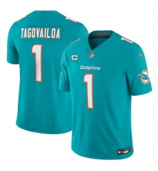 Men Miami Dolphins 1 Tua Tagovailoa Aqua F U S E With 3 Star C Patch Vapor Limited Stitched Football Jersey Men Miami Dolphins 1 Tua Tagovailoa Aqua F U S E With 3 Star C Patch Vapor Limited Stitched Football Jersey