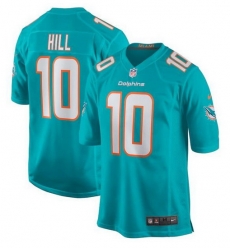 Men Miami Dolphins 10 Tyreek Hill Aqua Stitched Game Jersey Men Miami Dolphins 10 Tyreek Hill Aqua Stitched Game Jersey