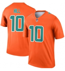 Men Miami Dolphins 10 Tyreek Hill Orange Inverted Legend Stitched Football Jersey Men Miami Dolphins 10 Tyreek Hill Orange Inverted Legend Stitched Football Jersey