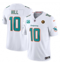 Men Miami Dolphins 10 Tyreek Hill White 2023 F U S E With 2 Star C Patch And John Madden Patch Vapor Limited Stitched Football Jersey Men Miami Dolphins 10 Tyreek Hill White 2023 F U S E With 2 Star C Patch And John Madden Patch Vapor Limited Stitched Football Jersey