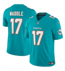Men Miami Dolphins 17 Jaylen Waddle Aqua 2023 F U S E Vapor Limited Stitched Football Jersey Men Miami Dolphins 17 Jaylen Waddle Aqua 2023 F U S E Vapor Limited Stitched Football Jersey