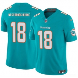 Men Miami Dolphins 18 Nick Westbrook Ikhine Aqua 2025 F U S E  Vapor Limited Stitched Football Jersey
