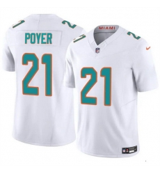 Men Miami Dolphins 21 Jordan Poyer White 2024 F U S E Vapor Limited Stitched Football Jersey Men Miami Dolphins 21 Jordan Poyer White 2024 F U S E Vapor Limited Stitched Football Jersey