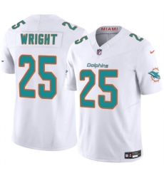 Men Miami Dolphins 25 Jaylen Wright White 2024 F U S E Vapor Limited Stitched Football Jersey Men Miami Dolphins 25 Jaylen Wright White 2024 F U S E Vapor Limited Stitched Football Jersey