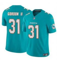 Men Miami Dolphins 31 Ollie Gordon II Aqua 2025 F U S E  Vapor Limited Stitched Football Jersey