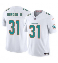 Men Miami Dolphins 31 Ollie Gordon II White 2025 F U S E Vapor Limited Stitched Football Jersey Men Miami Dolphins 31 Ollie Gordon II White 2025 F U S E Vapor Limited Stitched Football Jersey