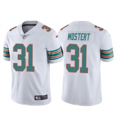 Men Miami Dolphins 31 Raheem Mostert White Color Rush Limited Stitched Football Jersey Men Miami Dolphins 31 Raheem Mostert White Color Rush Limited Stitched Football Jersey