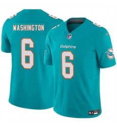 Men Miami Dolphins 6 Malik Washington Aqua 2025 F U S E  Vapor Limited Stitched Football Jersey