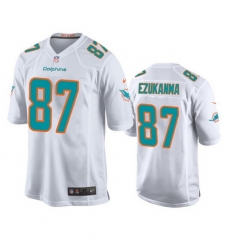 Men Miami Dolphins 87 Erik Ezukanma White Stitched Game Jersey Men Miami Dolphins 87 Erik Ezukanma White Stitched Game Jersey
