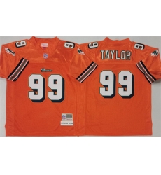 Men Miami Dolphins 99 Jason Taylor Orange Throwback Stitched Football Jersey Men Miami Dolphins 99 Jason Taylor Orange Throwback Stitched Football Jersey