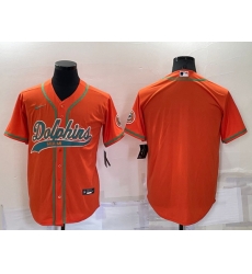 Men Miami Dolphins Blank Orange Cool Base Stitched Baseball Jersey Men Miami Dolphins Blank Orange Cool Base Stitched Baseball Jersey