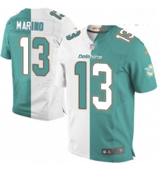 Mens Nike Miami Dolphins 13 Dan Marino Elite Aqua GreenWhite Split Fashion NFL Jersey Mens Nike Miami Dolphins 13 Dan Marino Elite Aqua GreenWhite Split Fashion NFL Jersey