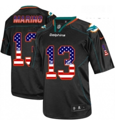 Mens Nike Miami Dolphins 13 Dan Marino Elite Black USA Flag Fashion NFL Jersey Mens Nike Miami Dolphins 13 Dan Marino Elite Black USA Flag Fashion NFL Jersey