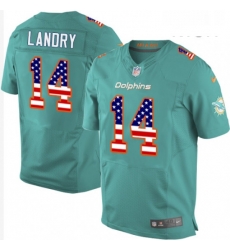 Mens Nike Miami Dolphins 14 Jarvis Landry Elite Aqua Green Home USA Flag Fashion NFL Jersey Mens Nike Miami Dolphins 14 Jarvis Landry Elite Aqua Green Home USA Flag Fashion NFL Jersey
