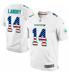 Mens Nike Miami Dolphins 14 Jarvis Landry Elite White Road USA Flag Fashion NFL Jersey Mens Nike Miami Dolphins 14 Jarvis Landry Elite White Road USA Flag Fashion NFL Jersey