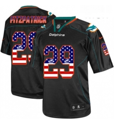 Mens Nike Miami Dolphins 29 Minkah Fitzpatrick Elite Black USA Flag Fashion NFL Jersey Mens Nike Miami Dolphins 29 Minkah Fitzpatrick Elite Black USA Flag Fashion NFL Jersey