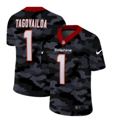 Miami Dolphins 1 Tua Tagovailoa Men Nike 2020 Black CAMO Vapor Untouchable Limited Stitched NFL Jersey Miami Dolphins 1 Tua Tagovailoa Men Nike 2020 Black CAMO Vapor Untouchable Limited Stitched NFL Jersey