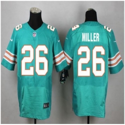 New Miami Dolphins #26 Lamar Miller Aqua Green Alternate Mens Stitched NFL Elite Jersey