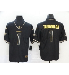 Nike Dolphins 1 Tua Tagovailoa Black Gold Vapor Untouchable Limited Jersey Nike Dolphins 1 Tua Tagovailoa Black Gold Vapor Untouchable Limited Jersey