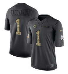 Nike Dolphins 1 Tua Tagovailoa Black Men Stitched NFL Limited 2016 Salute to Service Jersey Nike Dolphins 1 Tua Tagovailoa Black Men Stitched NFL Limited 2016 Salute to Service Jersey