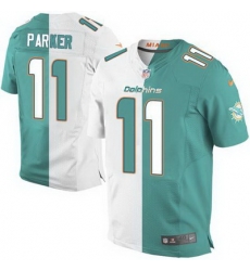 Nike Dolphins #11 DeVante Parker Aqua Green White Mens Stitched NFL Elite Split Jersey Nike Dolphins #11 DeVante Parker Aqua Green White Mens Stitched NFL Elite Split Jersey