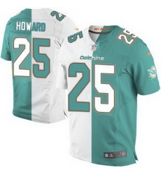 Nike Dolphins #25 Xavien Howard Aqua Green White Mens Stitched NFL Elite Split Jersey Nike Dolphins #25 Xavien Howard Aqua Green White Mens Stitched NFL Elite Split Jersey
