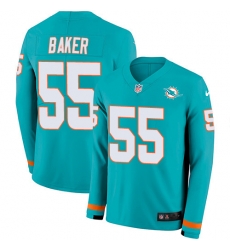 Nike Dolphins 55 Jerome Baker Aqua Green Team Color Men s Stitched NFL Limited Therma Long Sleeve Jersey Nike Dolphins 55 Jerome Baker Aqua Green Team Color Men s Stitched NFL Limited Therma Long Sleeve Jersey