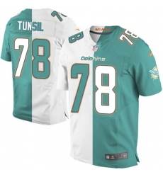 Nike Dolphins #78 Laremy Tunsil Aqua Green White Mens Stitched NFL Elite Split Jersey Nike Dolphins #78 Laremy Tunsil Aqua Green White Mens Stitched NFL Elite Split Jersey