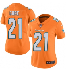 Nike Dolphins #21 Frank Gore Orange Womens Stitched NFL Limited Rush Jersey Nike Dolphins #21 Frank Gore Orange Womens Stitched NFL Limited Rush Jersey