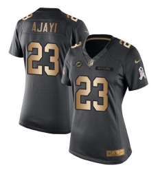 Nike Dolphins #23 Jay Ajayi Black Womens Stitched NFL Limited Gold Salute to Service Jersey Nike Dolphins #23 Jay Ajayi Black Womens Stitched NFL Limited Gold Salute to Service Jersey