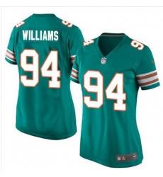 Nike Dolphins #94 Mario Williams Aqua Green Alternate Womens Stitched NFL Elite Jersey Nike Dolphins #94 Mario Williams Aqua Green Alternate Womens Stitched NFL Elite Jersey