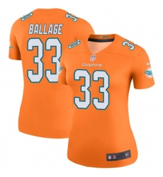 Women Kalen Ballage Miami Dolphins Color Rush Legend Nike Jersey Orange Women Kalen Ballage Miami Dolphins Color Rush Legend Nike Jersey Orange