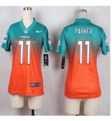 Women New Dolphins #11 DeVante Parker Aqua Green Orange Stitched NFL Elite jersey Women New Dolphins #11 DeVante Parker Aqua Green Orange Stitched NFL Elite jersey