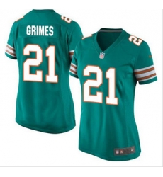 Women New Miami Dolphins #21 Brent Grimes Aqua Green Alternate Stitched NFL Elite Jersey Women New Miami Dolphins #21 Brent Grimes Aqua Green Alternate Stitched NFL Elite Jersey