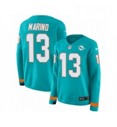 Womens Nike Miami Dolphins 13 Dan Marino Limited Aqua Therma Long Sleeve NFL Jersey Womens Nike Miami Dolphins 13 Dan Marino Limited Aqua Therma Long Sleeve NFL Jersey