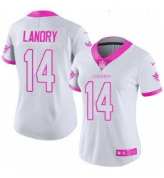 Womens Nike Miami Dolphins 14 Jarvis Landry Limited WhitePink Rush Fashion NFL Jersey Womens Nike Miami Dolphins 14 Jarvis Landry Limited WhitePink Rush Fashion NFL Jersey