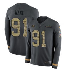 Nike Dolphins #91 Cameron Wake Anthracite Salute to Service Youth Long Sleeve Jersey Nike Dolphins #91 Cameron Wake Anthracite Salute to Service Youth Long Sleeve Jersey