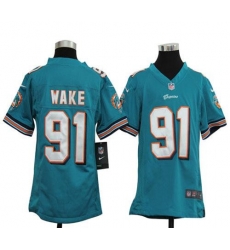 Nike Dolphins #91 Cameron Wake Aqua Green Team Color Youth Stitched NFL Elite Jersey Nike Dolphins #91 Cameron Wake Aqua Green Team Color Youth Stitched NFL Elite Jersey