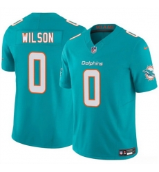 Youth Miami Dolphins 0 Zach Wilson Aqua 2025 F U S E  Vapor Limited Stitched Football Jersey