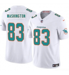 Youth Miami Dolphins 83 Tahj Washington White 2025 F U S E  Vapor Limited Stitched Football Jersey