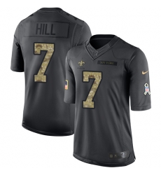 Limited Nike Black Mens Taysom Hill Jersey NFL 7 New Orleans Saints 2016 Salute to Service Limited Nike Black Mens Taysom Hill Jersey NFL 7 New Orleans Saints 2016 Salute to Service