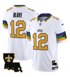Men New Orleans Saints 12 Chris Olave White 2024 F U S E Vapor Limited Stitched Jersey Men New Orleans Saints 12 Chris Olave White 2024 F U S E Vapor Limited Stitched Jersey