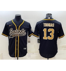 Men New Orleans Saints 13 Michael Thomas Black With Patch Cool Base Stitched Baseball Jersey Men New Orleans Saints 13 Michael Thomas Black With Patch Cool Base Stitched Baseball Jersey