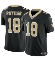 Men New Orleans Saints 18 Spencer Rattler Black F U S E Vapor Limited Stitched Football Jersey Men New Orleans Saints 18 Spencer Rattler Black F U S E Vapor Limited Stitched Football Jersey