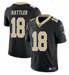 Men New Orleans Saints 18 Spencer Rattler Black Vapor Limited Stitched Football Jersey Men New Orleans Saints 18 Spencer Rattler Black Vapor Limited Stitched Football Jersey