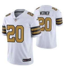 Men New Orleans Saints 20 Pete Werner White Color Rush Limited Stitched Jersey Men New Orleans Saints 20 Pete Werner White Color Rush Limited Stitched Jersey