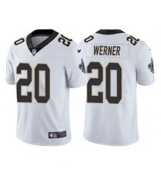 Men New Orleans Saints 20 Pete Werner White Vapor Limited Stitched Jersey Men New Orleans Saints 20 Pete Werner White Vapor Limited Stitched Jersey