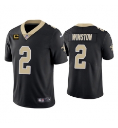 Men New Orleans Saints 2022 #2 Jameis Winston Black With 4-star C Patch Vapor Untouchable Limited Stitched NFL Jersey Men New Orleans Saints 2022 #2 Jameis Winston Black With 4-star C Patch Vapor Untouchable Limited Stitched NFL Jersey