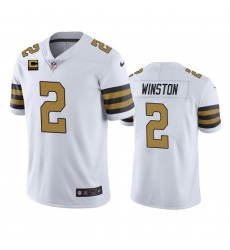 Men New Orleans Saints 2022 #2 Jameis Winston White With 4-star C Patch Color Rush Limited Stitched Jersey Men New Orleans Saints 2022 #2 Jameis Winston White With 4-star C Patch Color Rush Limited Stitched Jersey